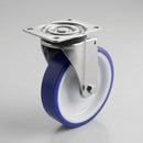 100mm Stainless Steel Swivel Castor - Polyurethane Wheel