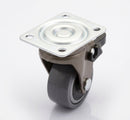 25mm Braked Furniture Castor – Soft Grey Wheel