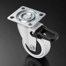 75mm Braked Furniture Castor – Soft White Wheel