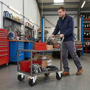 Slate Gray Pressed Steel Swivel Castors with Brake and Black Rubber on Polypropylene Wheel - 80mm-150mm