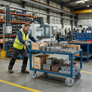 Light Slate Gray Pressed Steel Fixed Castors with Grey Rubber on Pressed Steel Wheel - 80mm to 200mm
