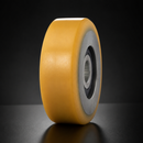 50mm Yellow Polyurethane Guide Roller – 10mm Bore, 15mm Tread