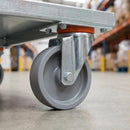 Gray Pressed Steel Swivel Castors With Grey Cast Iron Wheel - 80mm & 100mm