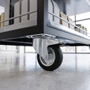80mm Braked Swivel Castor Black Rubber on Pressed Steel Wheel Roller Bearing Top Plate 50kg Load Capacity 3