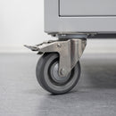 80mm Braked Swivel Castor Grey Electro Conductive Polyurethane Wheel Top Plate 100kg Load Capacity 1