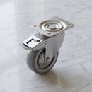 80mm Braked Swivel Castor Grey Electro Conductive Polyurethane Wheel Top Plate 100kg Load Capacity 2