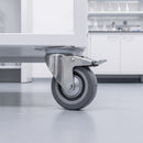 80mm Braked Swivel Castor Grey Electro Conductive Polyurethane Wheel Top Plate 100kg Load Capacity 3