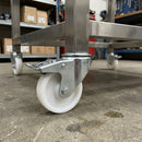 80mm Braked Swivel Castor White Nylon Wheel Plain Bearing 12mm Bolt Hole 100kg Load Capacity 1