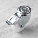 80mm Braked Swivel Castor White Nylon Wheel Plain Bearing 12mm Bolt Hole 100kg Load Capacity 2