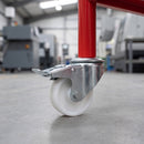 80mm Braked Swivel Castor White Nylon Wheel Plain Bearing 12mm Bolt Hole 100kg Load Capacity 4