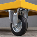 80mm Fixed Castor Black Rubber on Pressed Steel Wheel Roller Bearing Top Plate 50kg Load Capacity 1