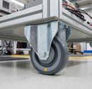 80mm Fixed Castor Grey Electro Conductive Polyurethane Wheel Top Plate 100kg Load Capacity 1