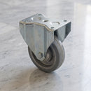 80mm Fixed Castor Grey Electro Conductive Polyurethane Wheel Top Plate 100kg Load Capacity 2