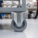 80mm Fixed Castor Grey Electro Conductive Polyurethane Wheel Top Plate 100kg Load Capacity 3