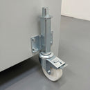 80mm Medium Duty Braked Swivel Jacking Castor White Nylon Wheel Plain Bearing 76mm Lift 150kg Load Capacity 1