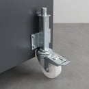 80mm Medium Duty Braked Swivel Jacking Castor White Nylon Wheel Plain Bearing 76mm Lift 150kg Load Capacity 5