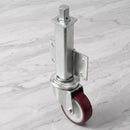 80mm Medium Duty Swivel Jacking Castor Maroon Polyurethane on Nylon Wheel Roller Bearing 76mm Lift 150kg Load Capacity 2