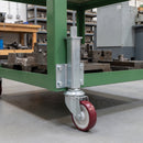 80mm Medium Duty Swivel Jacking Castor Maroon Polyurethane on Nylon Wheel Roller Bearing 76mm Lift 150kg Load Capacity 5