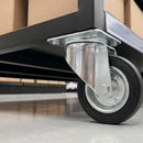 80mm Swivel Castor Black Rubber on Pressed Steel Wheel Roller Bearing Top Plate 50kg Load Capacity 5