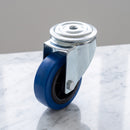 80mm Swivel Castor Blue Non-Marking Rubber on Polypropylene Wheel Roller Bearing 12mm Bolt Hole 100kg Load Capacity 2