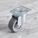 80mm swivel castor with grey polyurethane wheel and 4 hole top plate 2