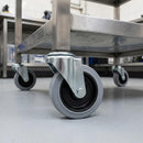 80mm swivel bolt hole castor with grey rubber wheel and plain bearing, 70kg load capacity
