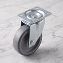 80mm swivel top plate castor grey TPR wheel 80kg, top view on grey marble