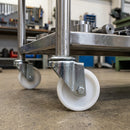 80mm Swivel Castor White Nylon Wheel Plain Bearing 12mm Bolt Hole 100kg Load Capacity 1