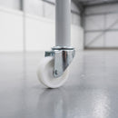 80mm Swivel Castor White Nylon Wheel Plain Bearing 12mm Bolt Hole 100kg Load Capacity 3
