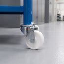80mm Swivel Castor White Nylon Wheel Plain Bearing 12mm Bolt Hole 100kg Load Capacity 4
