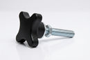 M10 x 25mm Four Star Male Handwheel with Stainless Steel Thread