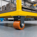 82mm Fixed Castor Orange Polyurethane on Cast Iron Wheel 100mm Tread Top Plate 1000kg Load Capacity 3