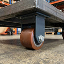 82mm Fixed Castor Orange Polyurethane on Cast Iron Wheel 100mm Tread Top Plate 1000kg Load Capacity 5