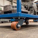 82mm Swivel Castor Orange Polyurethane on Cast Iron Wheel 100mm Tread Top Plate 1000kg Load Capacity 1