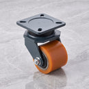 82mm Swivel Castor Orange Polyurethane on Cast Iron Wheel 100mm Tread Top Plate 1000kg Load Capacity 2