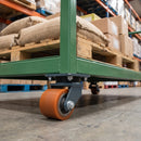 82mm Swivel Castor Orange Polyurethane on Cast Iron Wheel 100mm Tread Top Plate 1000kg Load Capacity 3