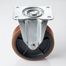 150mm Fixed Castor - Polyurethane on Cast Iron, 50mm Tread