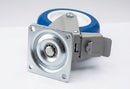 150mm Stainless Steel Braked Castor – Polyurethane Wheel