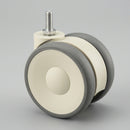 50mm Twin Wheel Castor with M10×15 Threaded Stem