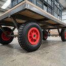 220mm Pneumatic Wheel with Diamond Wave Tread, 25.4mm Hub Bore