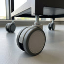 65mm Twin Wheel Castor – Grey Rubber, M8 Threaded Stem