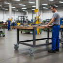 Premium 100mm Braked Swivel Plate Castor with Grey Rubber Tyre and Metal Treadguards, Load Capacity 70kg