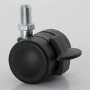 35mm Low-Level Twin Plastic Wheel Castors with M10 Stem