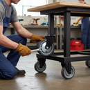 Premium 100mm Diameter Wheel with Grey Thermoplastic Rubber and Nylon Centre for Heavy Load Capacity