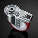 80mm Braked Bolt Hole Castor with Maroon PU Wheel