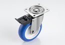 150mm Stainless Steel Braked Castor – Polyurethane Wheel