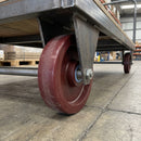 Red Polyurethane Wheel 200mm Cast Iron 12.7mm Bearing