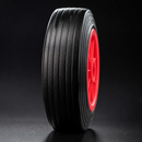 200mm Solid Rubber Trolley Wheel – 25.4mm Bore