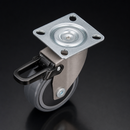 75mm Braked Furniture Castor – Soft Grey Wheel