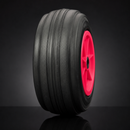 400mm Heavy Duty Rubber Trolley Wheels 1" Bore